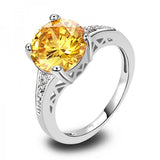 versilberter Ring mit Citrine Edelstein - Gold Gr. 55 / Size 7