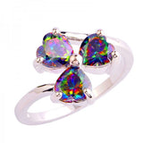 versilberter Ring mit Regenbogen Topas - Gr. 59 / Size 9