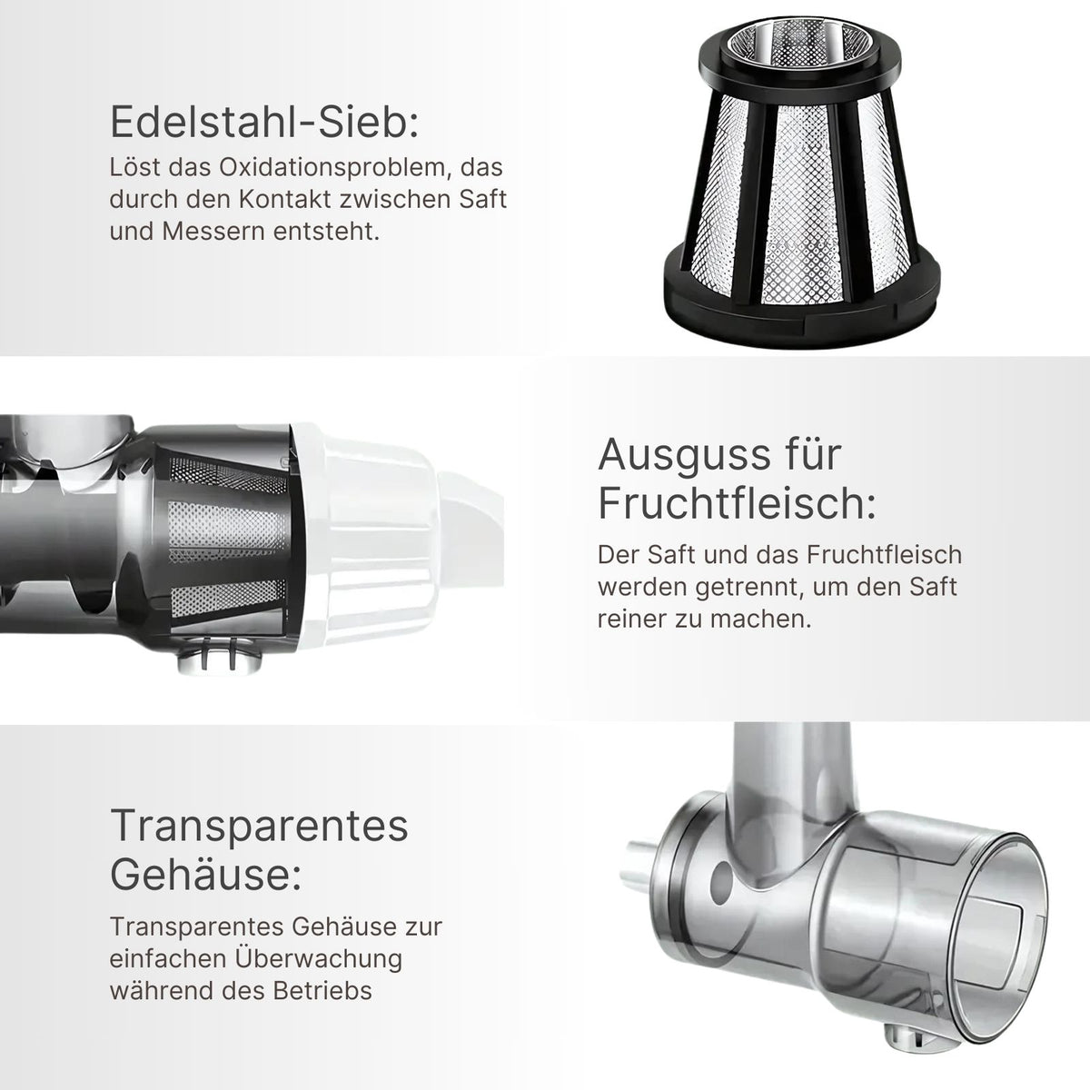 Alternativer Entsafter fรผr KitchenAid Slow Juicer Aufsatz Saftpresse โ