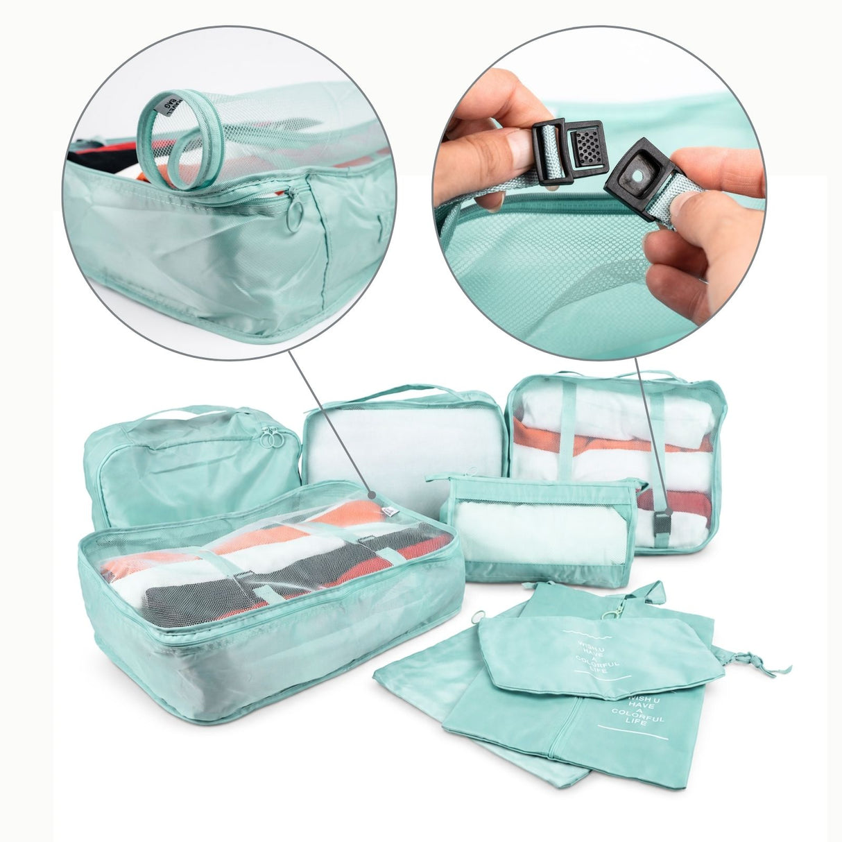 Reisebeutel Koffer-Organizer Packsack Aufbewahrungsbeutel Set