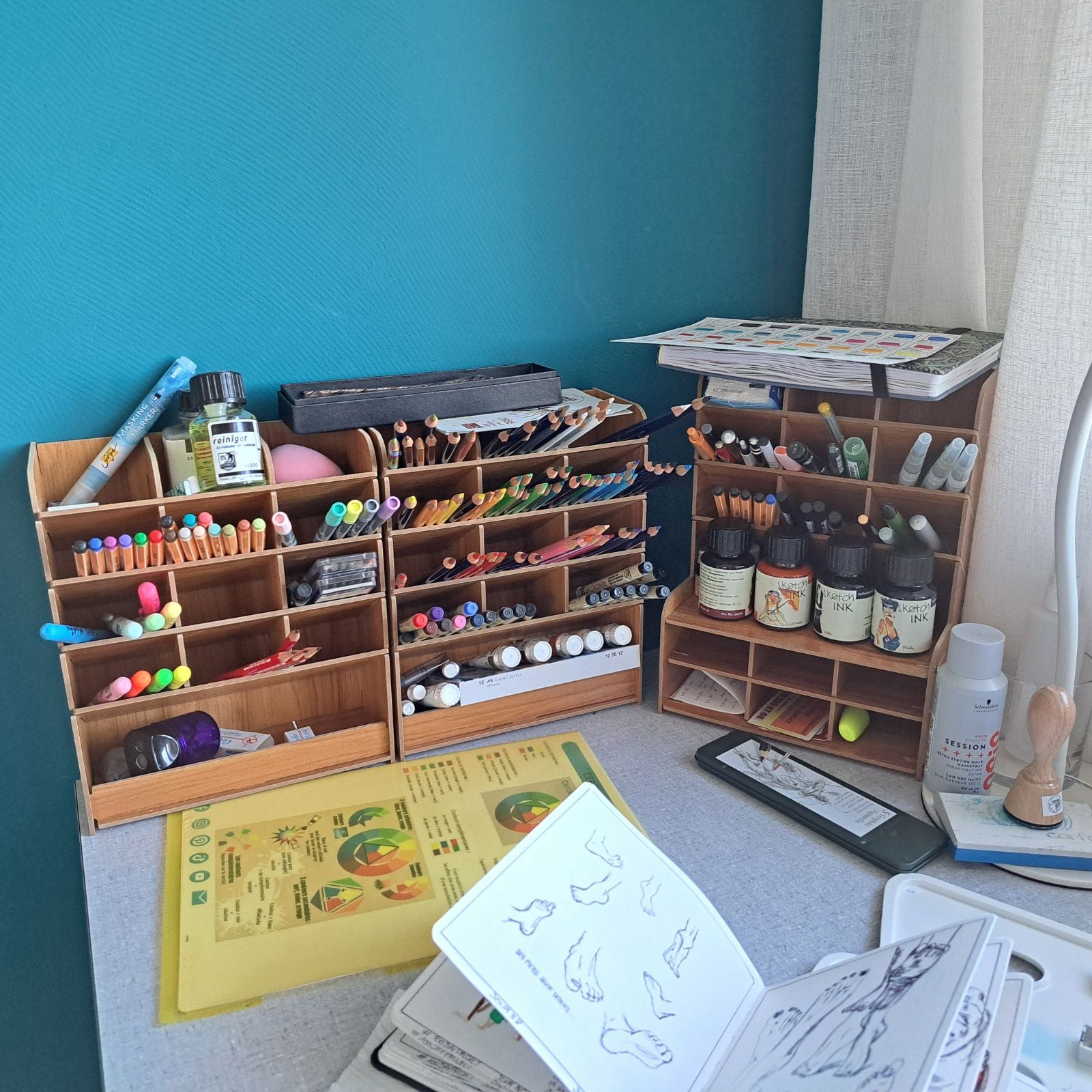 Ybm Home Stiftebox 2307 – Stapelbarer Schreibtisch-Organizer, Mit Deckel, Staubabweisend, Maße 21,6 X 12,7 X 7,6 Cm