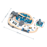 89-tlg. Holzeisenbahn-Set Weltraum-Spielzeugeisenbahn Kinderspielzeug