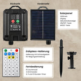 LED-Hanfseil-Lichterkette Gartenbeleuchtung Solar-Leuchtkette Lampe