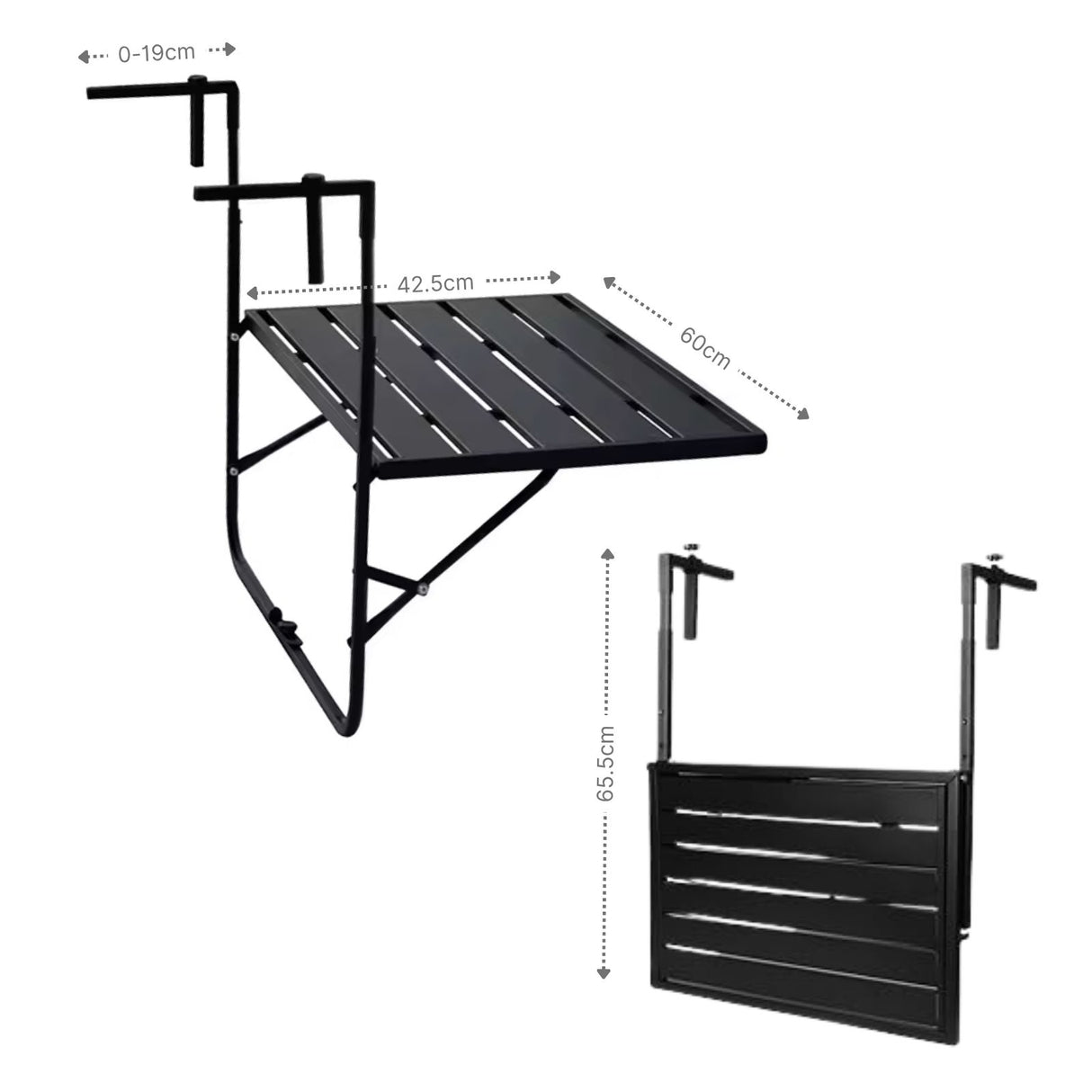 Klappbarer Hängetisch Balkontisch Hängeablage Outdoor-Tisch Ablage