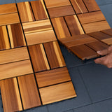 4er-Set Akazienholz-Fliesen Holzfliesen Klickfliesen Bodenplatten