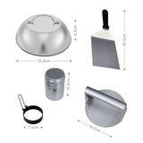 5-tlg. Burger-Set Burgerpresse Schmelzglocke Patty-Wender Ei-Ring Streuer
