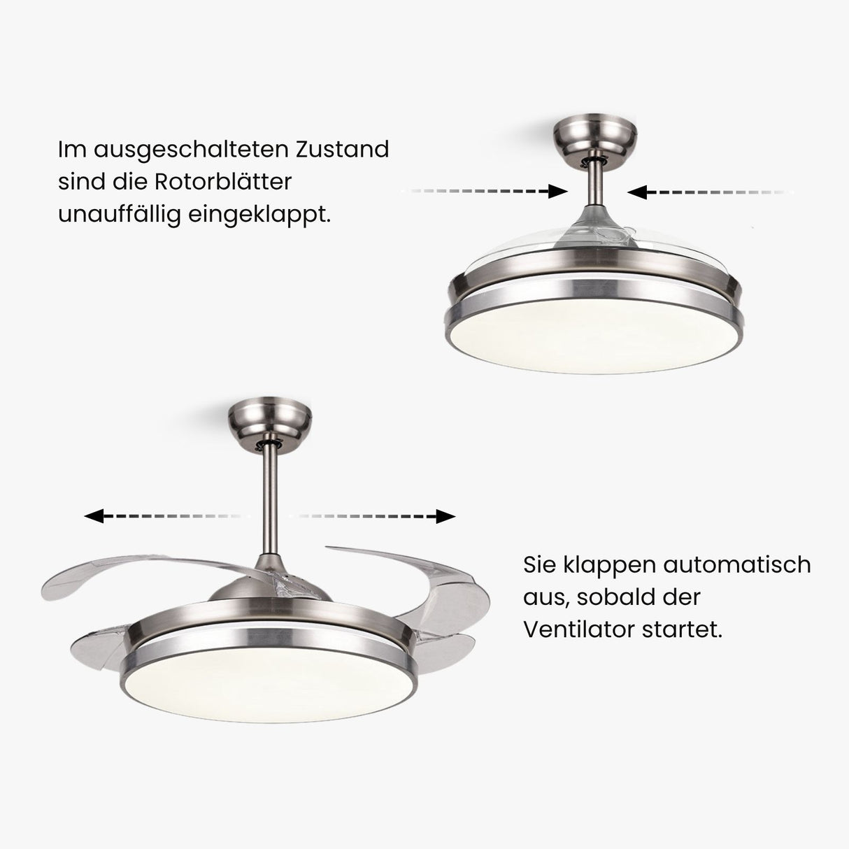 Deckenventilator Ventilator mit LED-Beleuchtung Deckengebläse