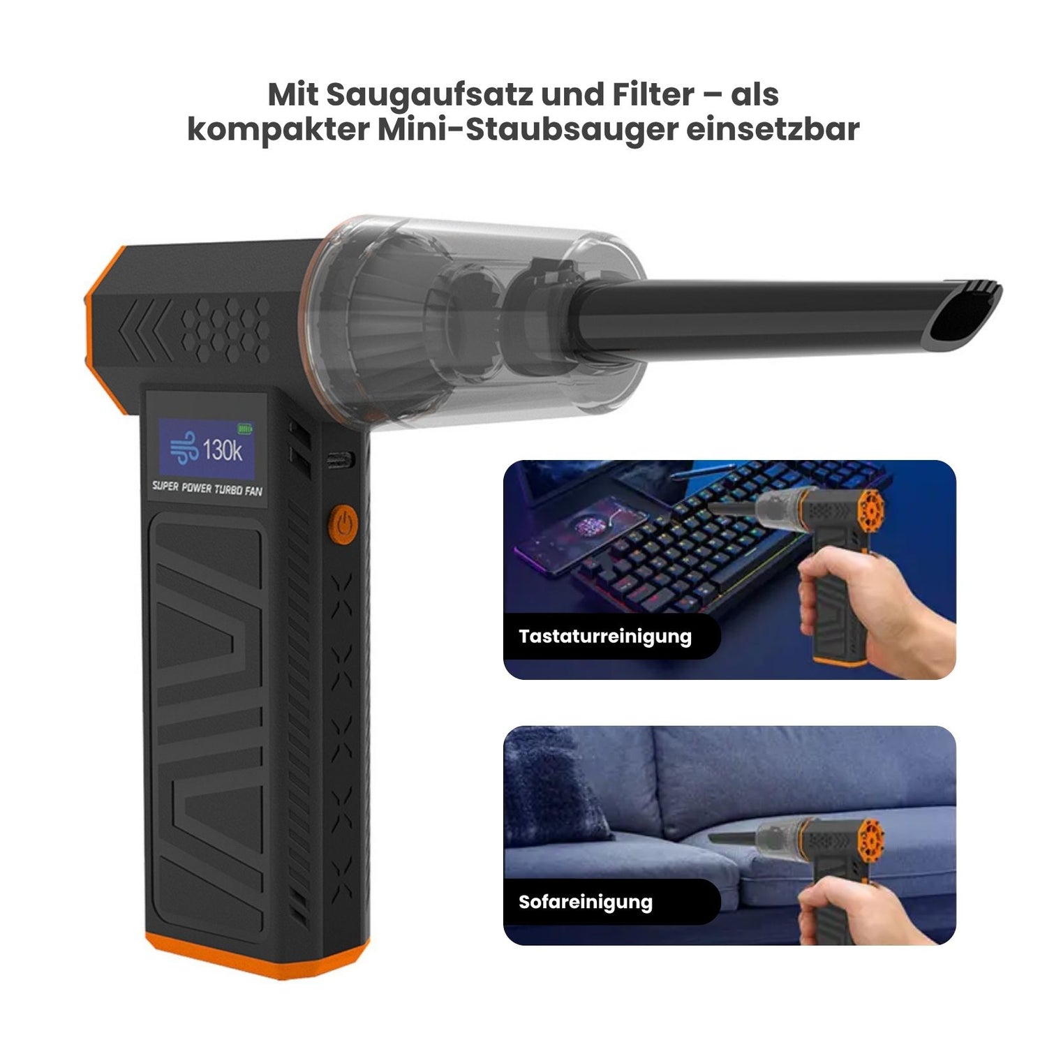 Handventilator Tragbarer Mini-Ventilator Staubsauger Staubgebläse