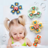 4er-Set Saugnapf-Kreisel Badespielzeug Fidget Spinner Babyspielzeug