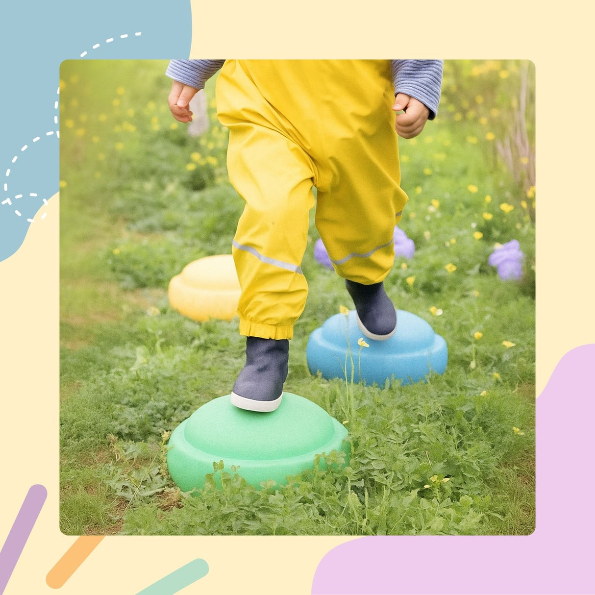 Trittsteine Motorikspielzeug Balanciersteine Flusssteine Balancespiel