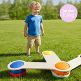 Holz-Balancierbrücken mit Motoriksteinen Balancier-Set mit Trittsteinen