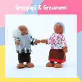 7-tlg. Puppenfamilie aus Holz Holzpuppen Biegepuppen Kinderspielzeug