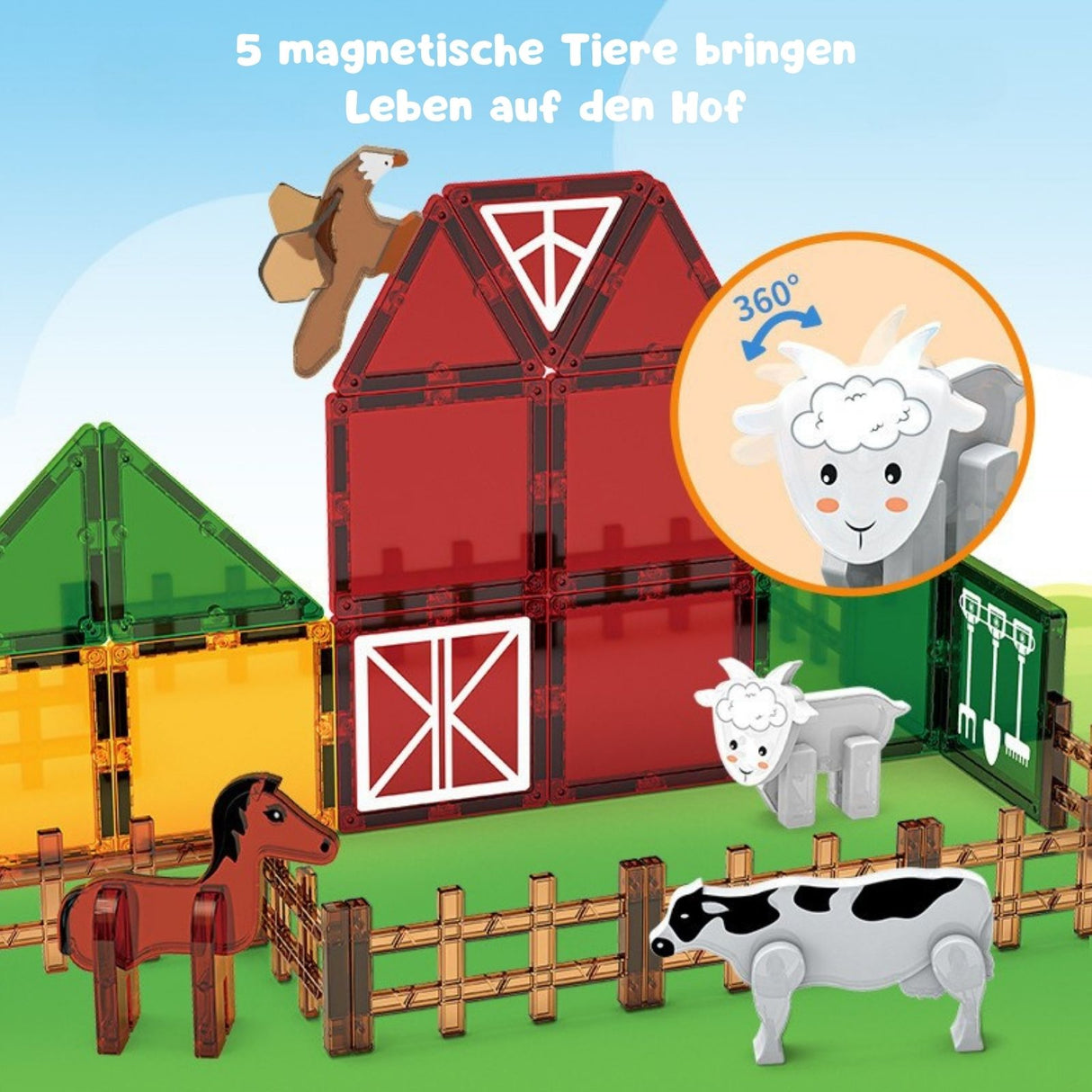 Magnetische Bausteine Bauernhof Magnet-Baukasten Magnetspielzeug