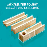 60-tlg. Holz-Kugelbahn Murmelbahn Kugelbahn-Bausatz Murmel-Stufenbahn
