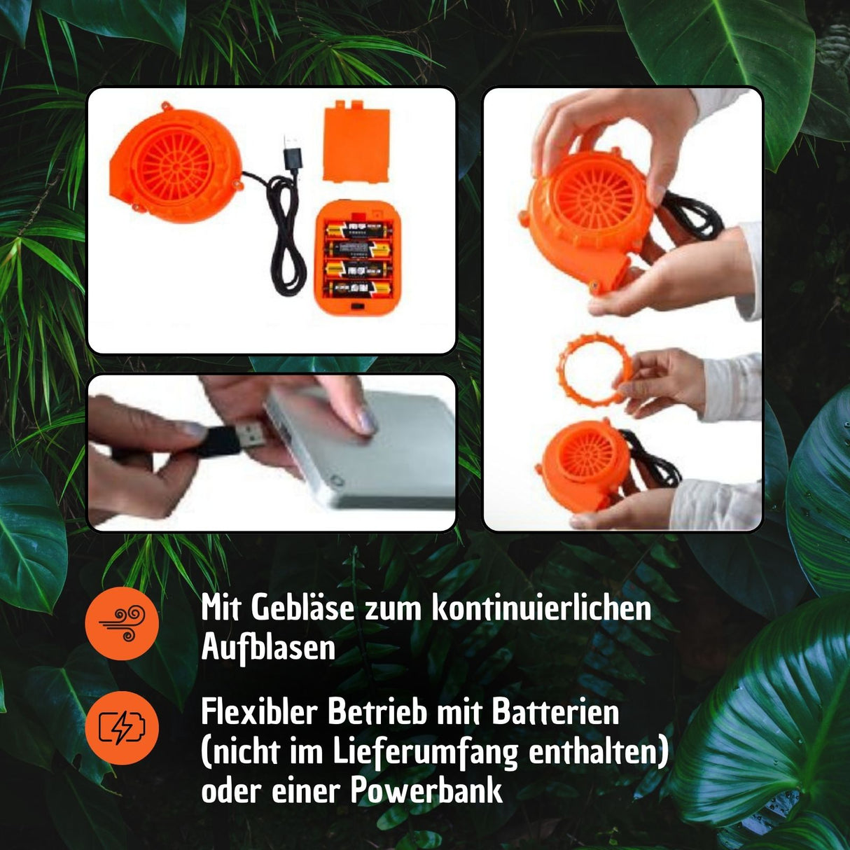 Dinosaurier Kostüm Kinder 120–140cm –  grün, mit Lüfter & Batteriekasten
