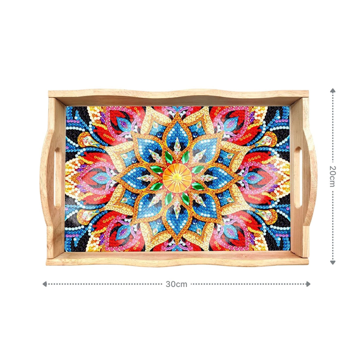 Diamond Painting Serviertablett Blume Servierplatte Holztablett