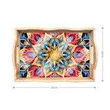 Diamond Painting Serviertablett Blume Servierplatte Holztablett