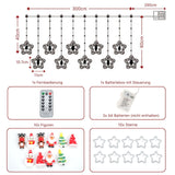 LED Weihnachtslichterkette 3m Sternlichterkette Sternen-Lichtervorhang