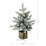 Weihnachtsbaum 45cm mit Schnee und LED Kunsttanne Tisch-Christbaum
