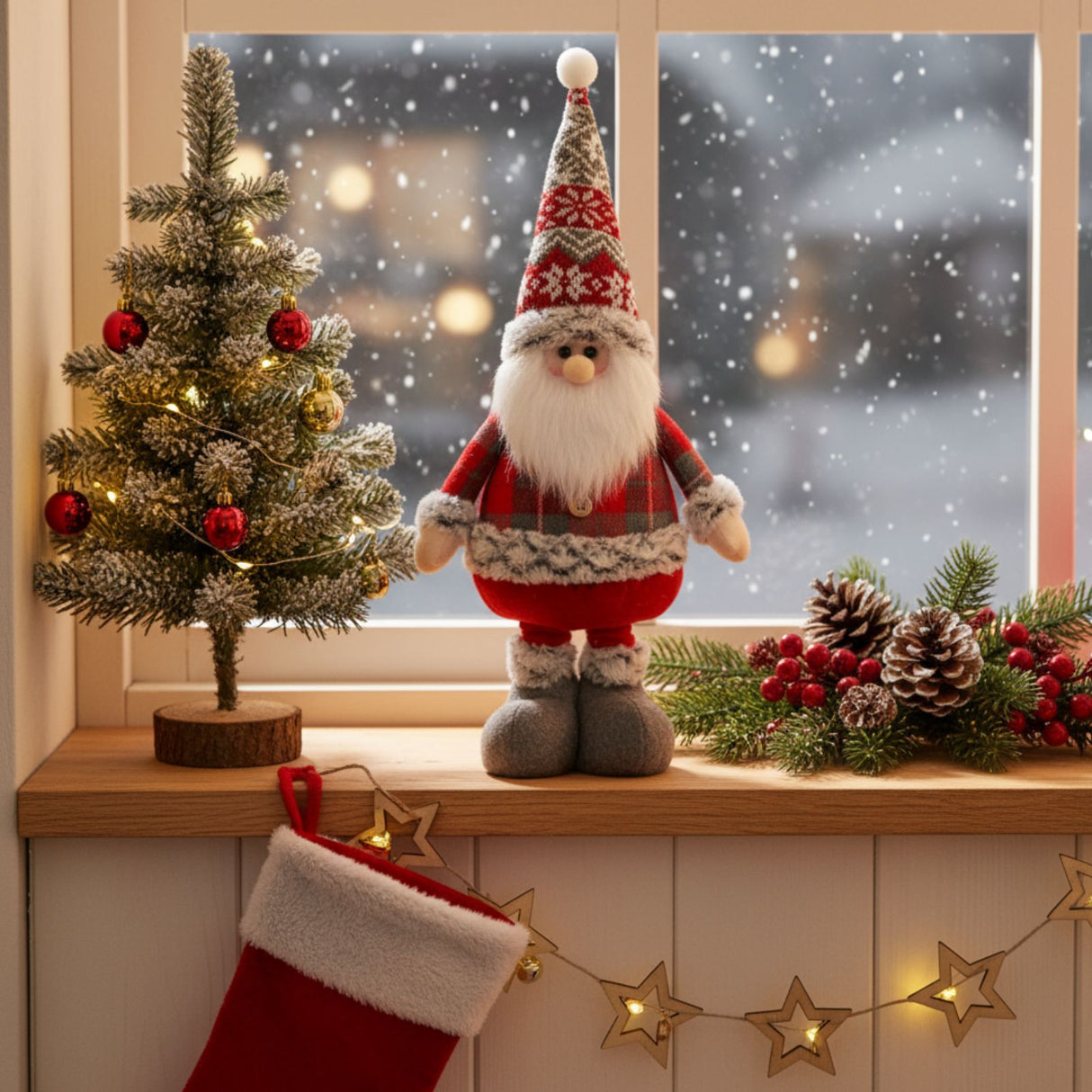 Weihnachtsmannfigur Deko-Weihnachtsmann Stehfigur Weihnachtsmann