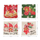 4er-Set Weihnachts-Kissenbezug Dekokissen-Bezug Kissenhülle Zier-Bezug