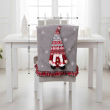 Weihnachts-Stuhldeko Stuhlhusse mit Wichtel Stuhlbezug Stuhlüberzug