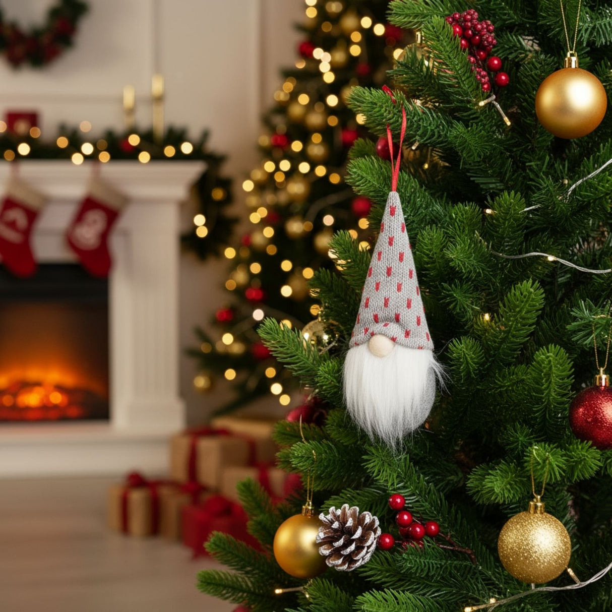 4er-Set Hängender Wichtel Gnom Weihnachtswichtel Weihnachtsdekoration