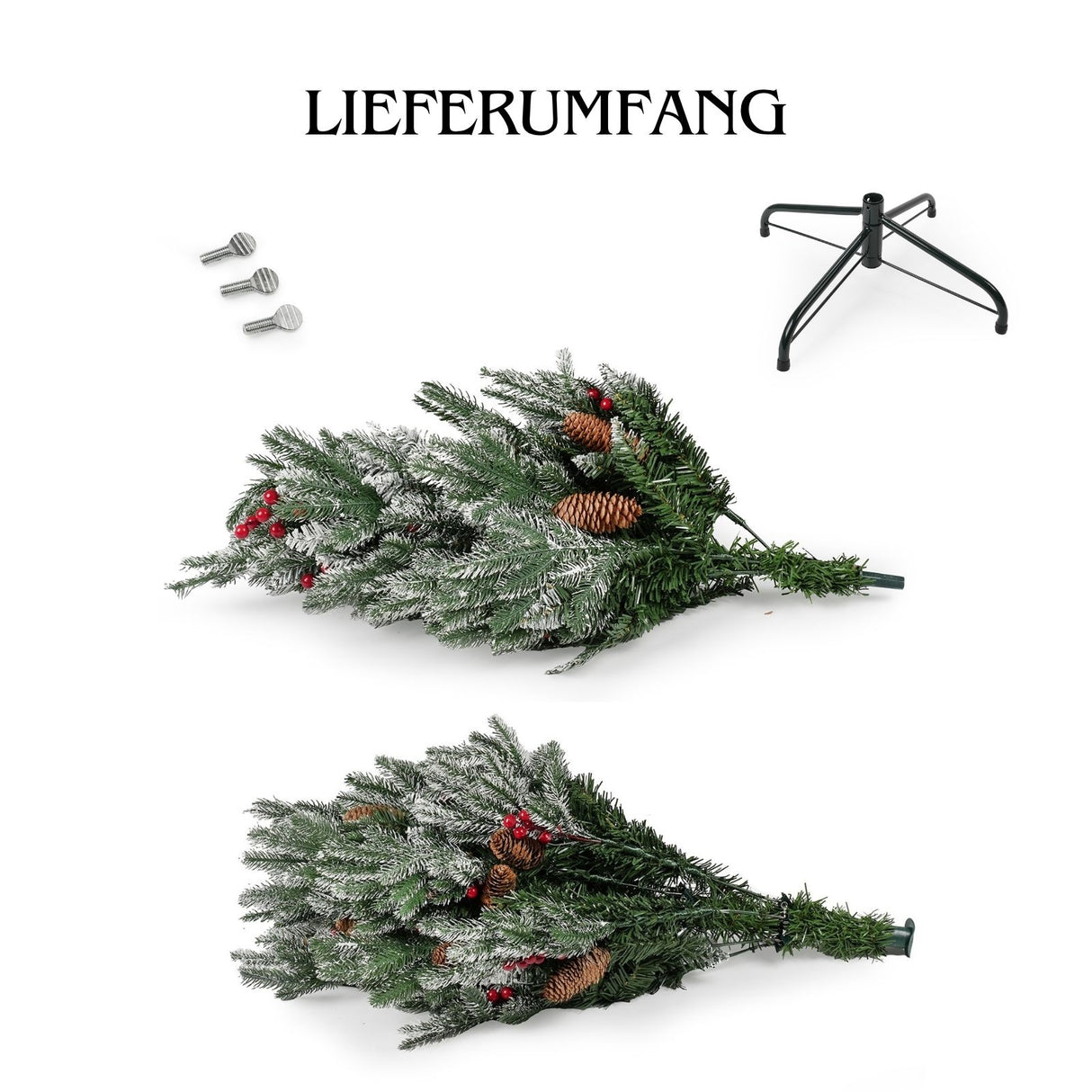 Weihnachtsbaum 120cm mit Schnee Kunsttanne Christbaum Tannenbaum