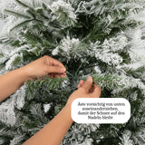 Weihnachtsbaum 120cm mit Schnee und LED Kunsttanne Christbaum Tanne