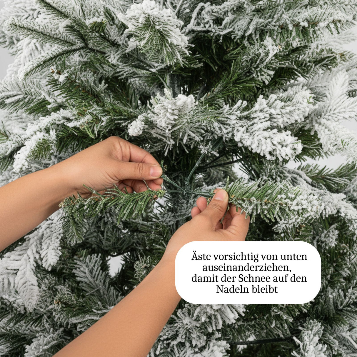 Weihnachtsbaum 150cm mit Schnee und LED Christbaum Tanne Kunsttanne