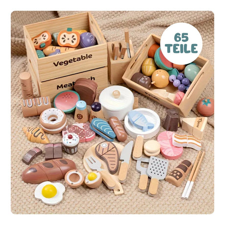 Holz-Kaufladen mit Zubehör Kinder Marktstand Kaufmannsladen
