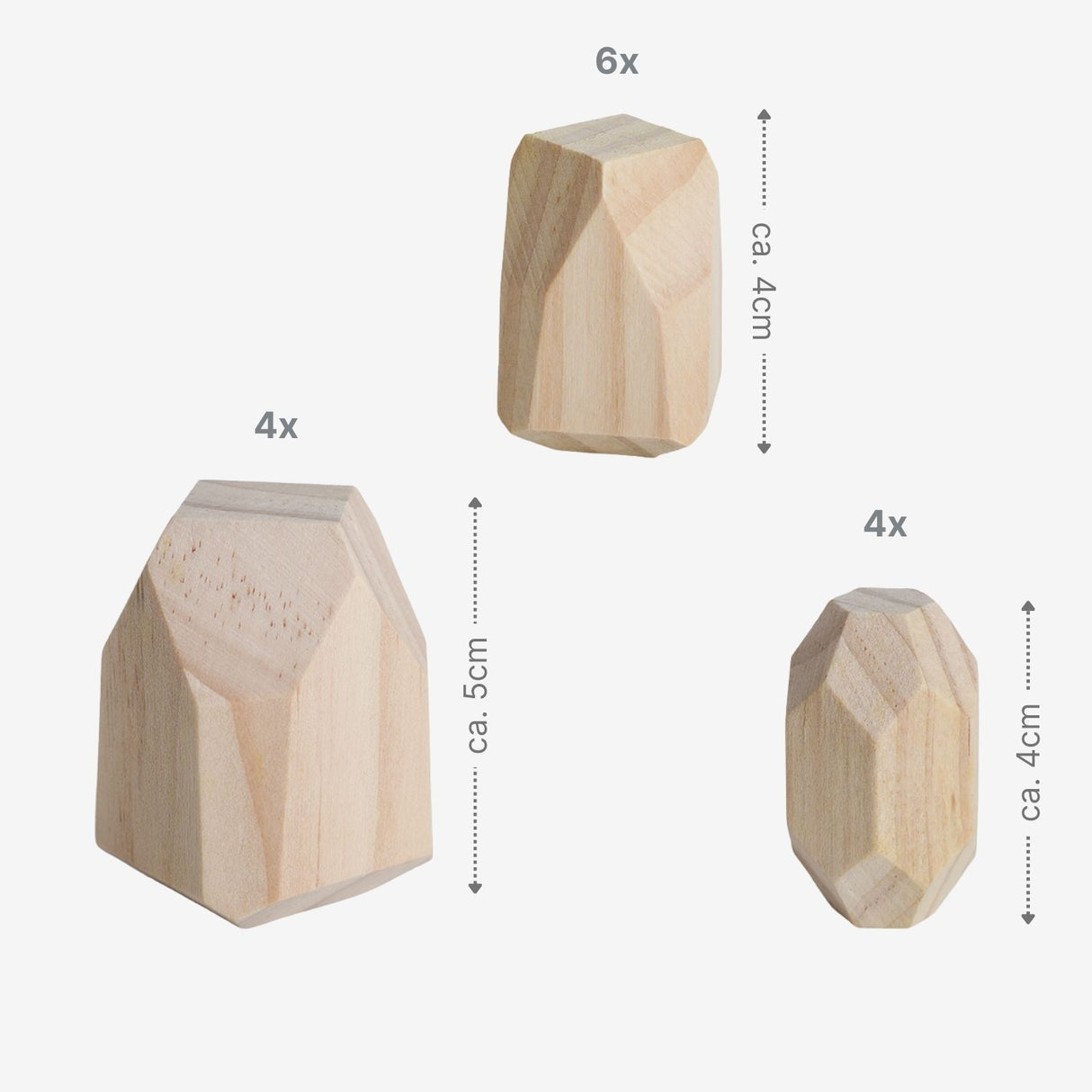 16-tlg. Set Stapelsteine Holz-Balanciersteine Bausteine zum Stapeln