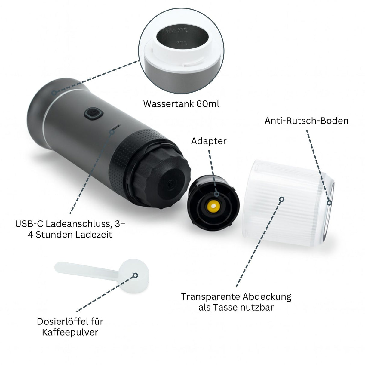 Kaffeemaschine tragbar Reisekaffeemaschine Espressokocher Kaffeeautomat