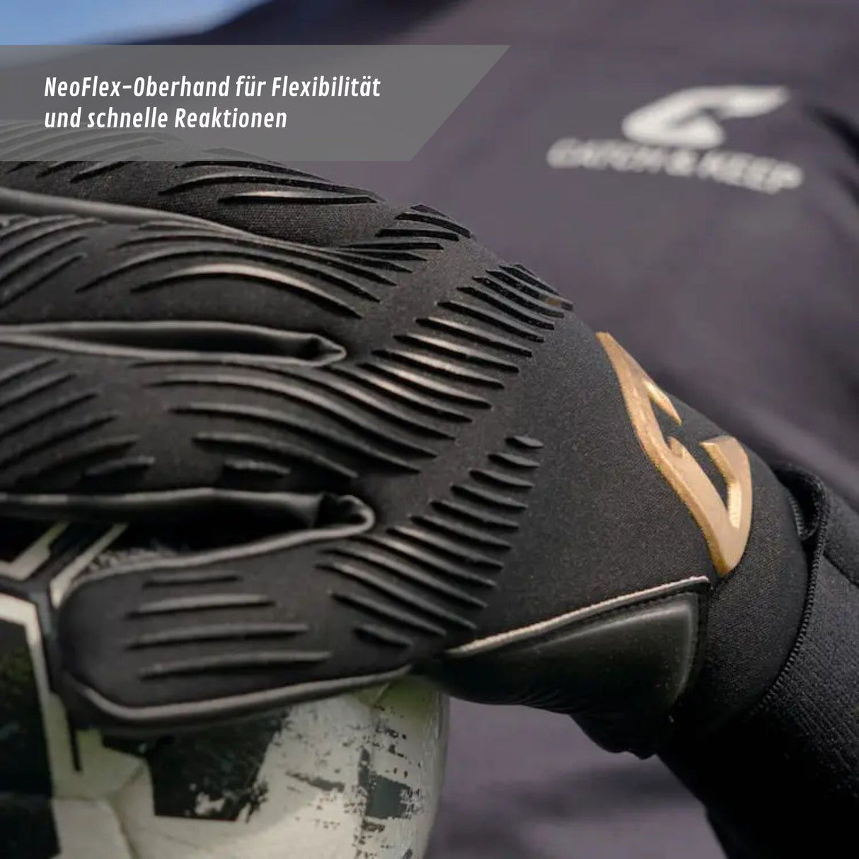 Fussballhandschuhe Invictus Black Gold Gr. 7 Torwart Goalie Handschuhe