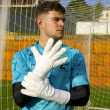 Fussballhandschuhe Pulse X All White Gr. 11 Torwart Goalie Handschuhe