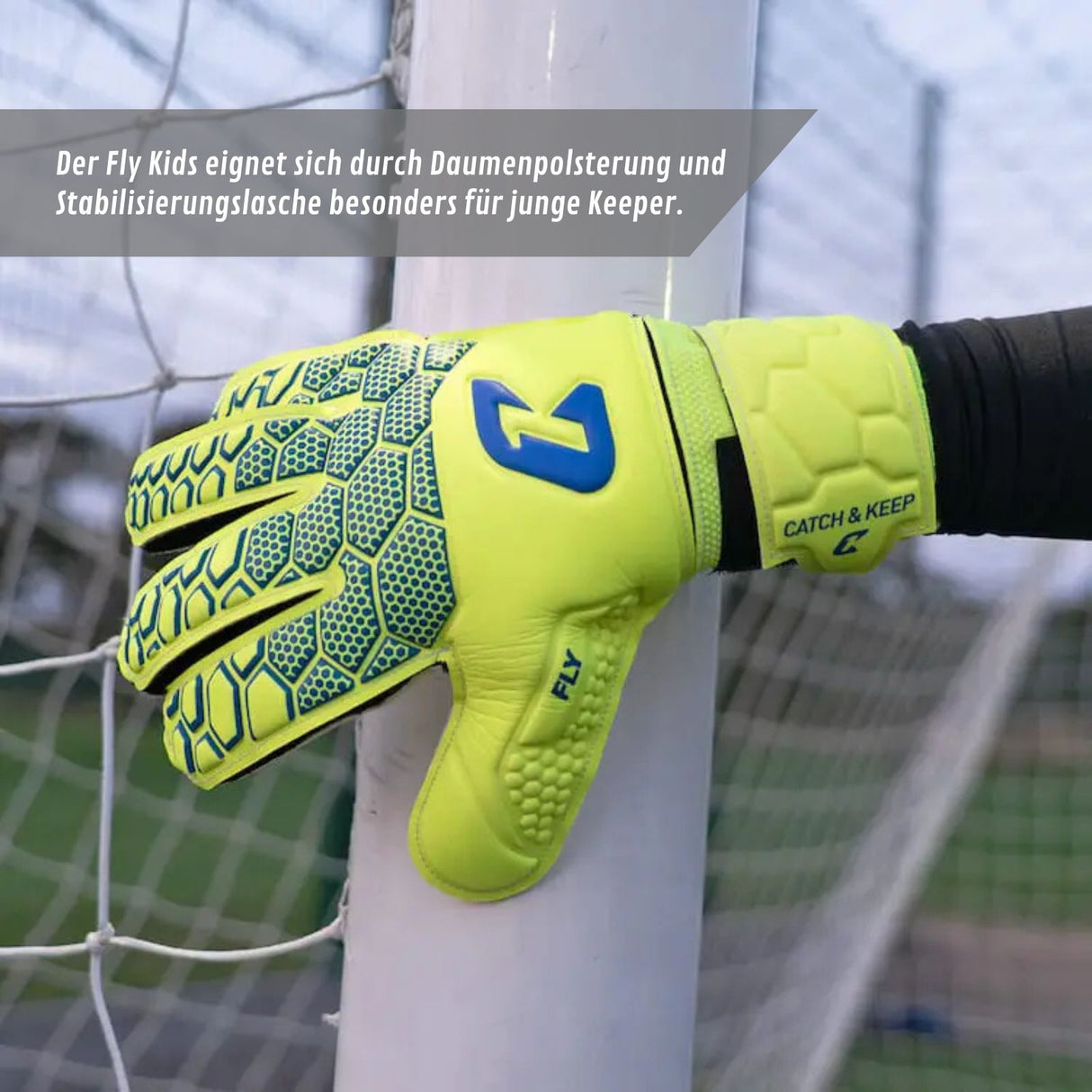 Fussballhandschuhe Fly Kids Yellow Soul Gr. 7 Torwart Goalie Handschuhe