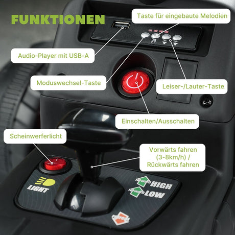 Elektro-Traktor für Kinder Elektroauto mit Anhänger Kinderfahrzeug