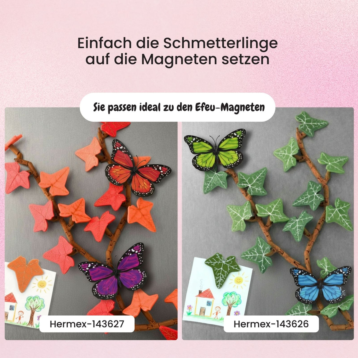 8er Magnet-Set Deko-Schmetterling Monarchfalter-Magnet Kühlschrankmagnet