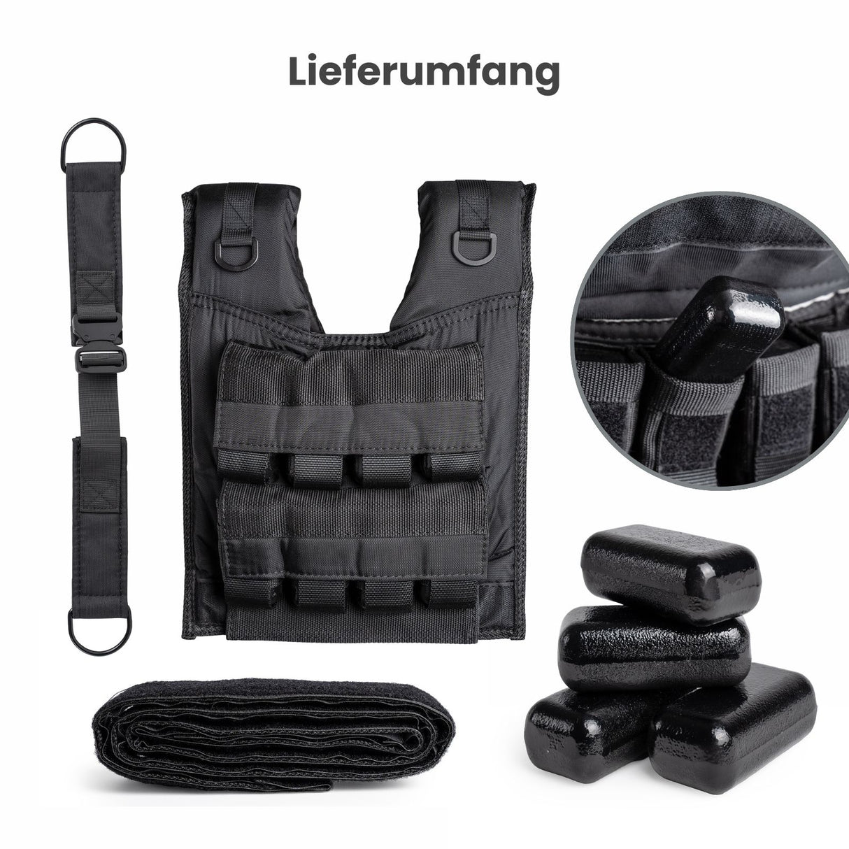 Verstellbare One Size Gewichtsweste 16kg Trainingsweste Weste