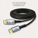 DisplayPort 1.2 zu HDMI 2.0 Kabel 2m DP zu HDMI-Kabel Anschlusskabel