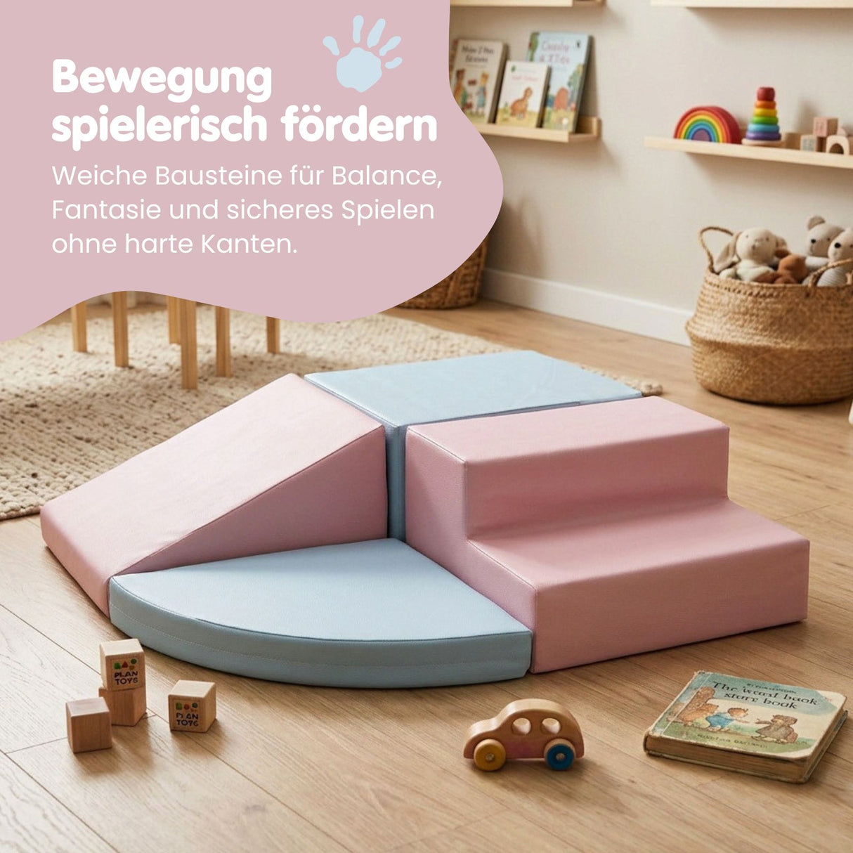 4-tlg. Softbausteinset für Kinder Eckkletterer Softplay-Bausteine