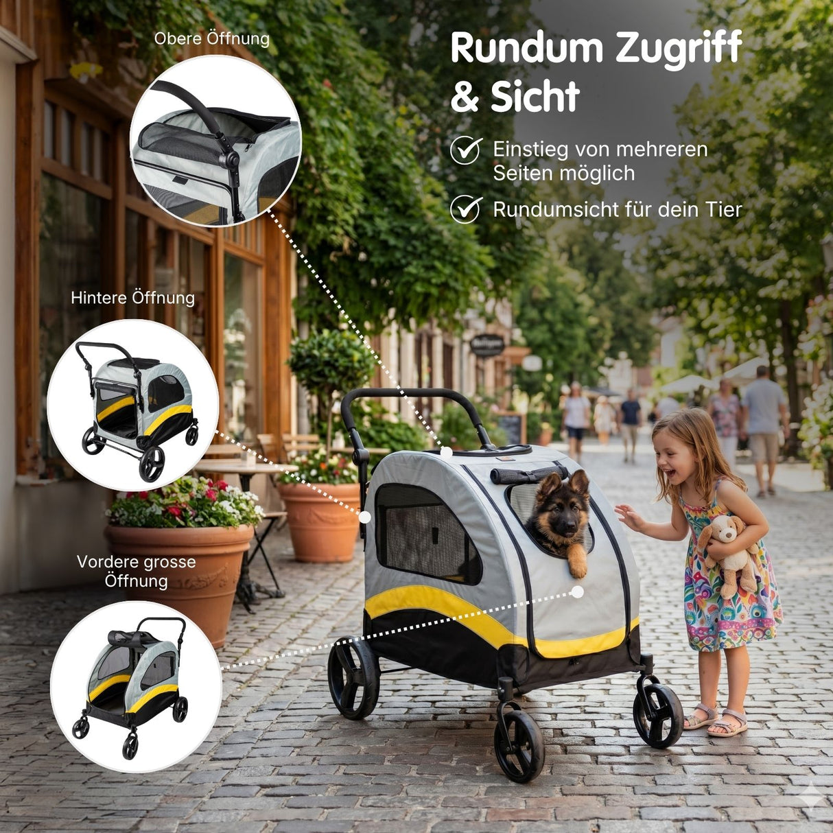 Hundebuggy Gr. XL Haustierwagen Hundetransport Hundewagen Hundestroller