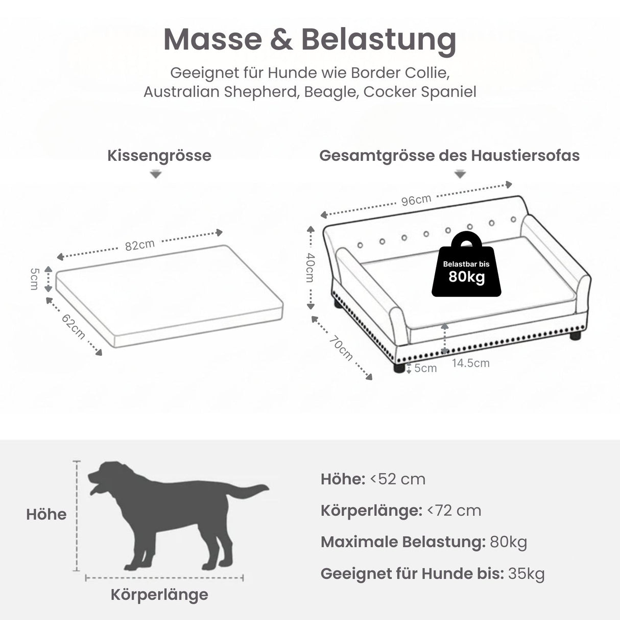 Hundesofa Grösse L Hundebett Haustiersofa Hundecouch Liegeplatz