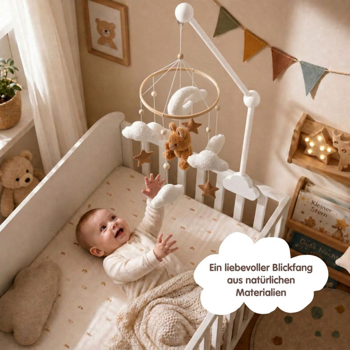 Mobile mit Halterung Hase Braun Babymobile mit Mobilearm