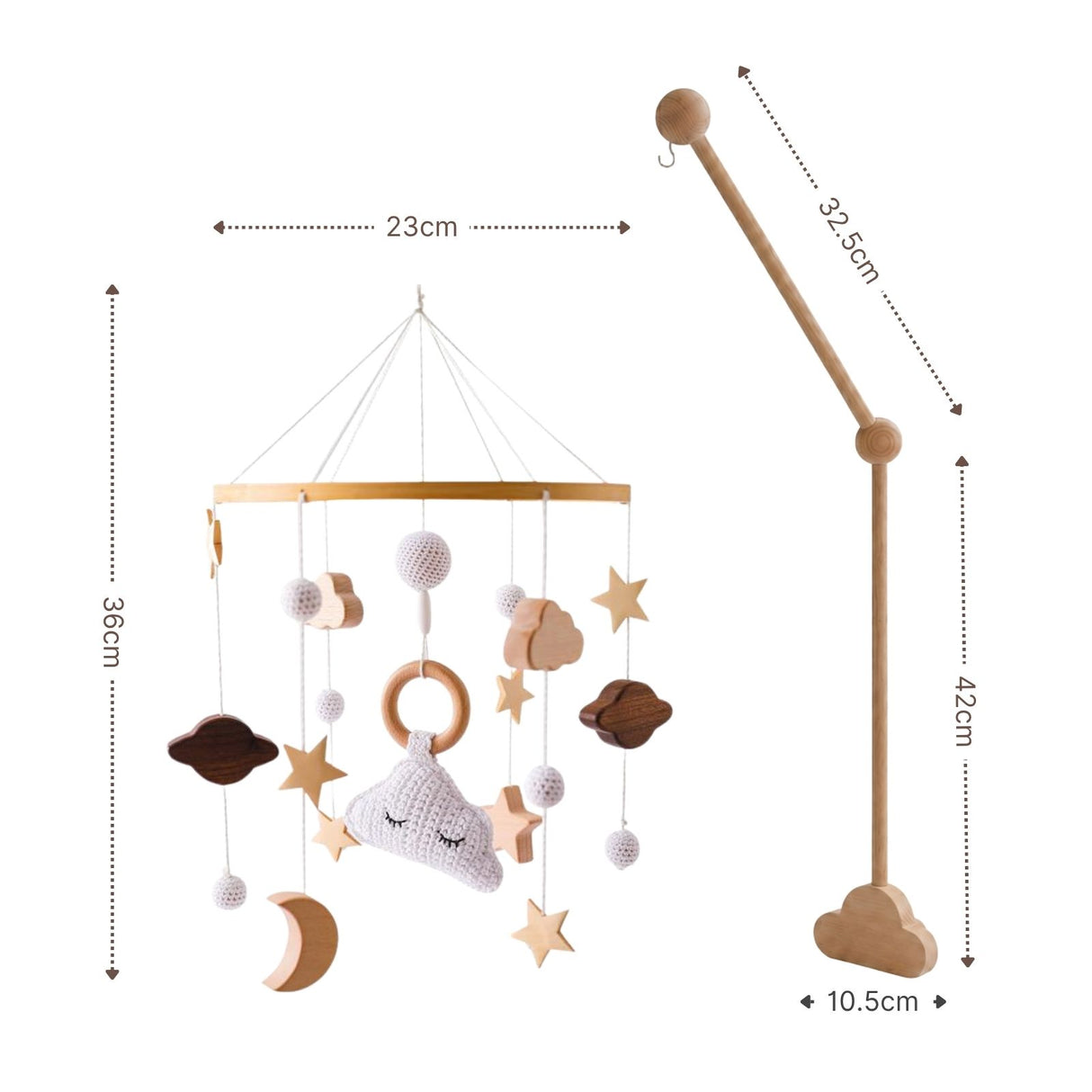 Mobile mit Halterung Wolke Babymobile mit Glockenhalter