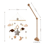 Mobile mit Halterung Stern Grau Babymobile mit Glockenhalter
