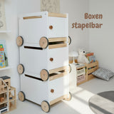 3er-Set Holz-Spielzeugtruhe auf Rollen Bücherkiste Spielzeugkiste