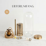 2er-Set Glas-Pendelleuchte Hängelampe Deckenleuchte Pendellampe Lampe
