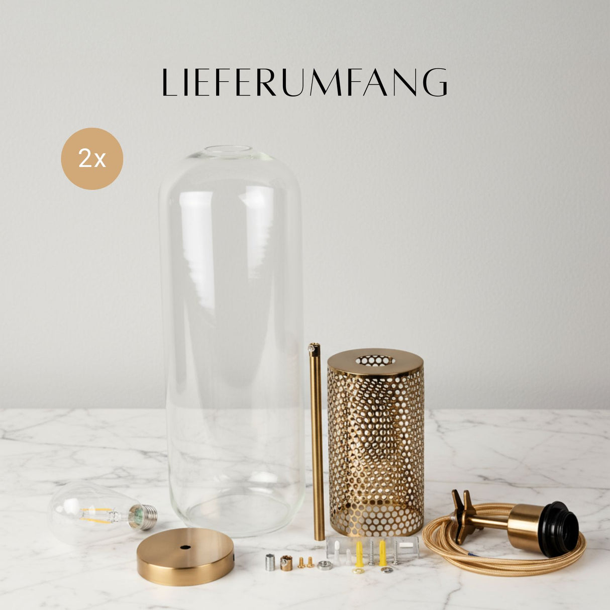 2er-Set Glas-Pendelleuchte Pendellampe Deckenleuchte Lampe Hängelampe