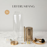 2er-Set Glas-Pendelleuchte Pendellampe Deckenleuchte Lampe Hängelampe